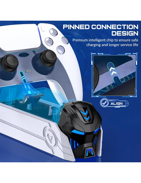 Estación de Carga Doble PS5 Svetaecho con LED - Carga Rápida