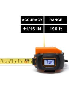 Cinta Métrica Láser 2-en-1 HISS 196 Pies y 16 Pies 2