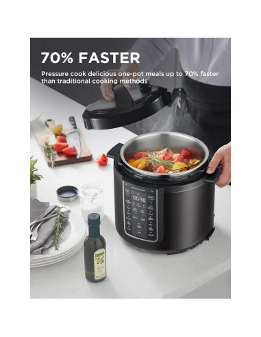 Midea Olla de Presión Eléctrica 12-en-1 6L Acero Inoxidable