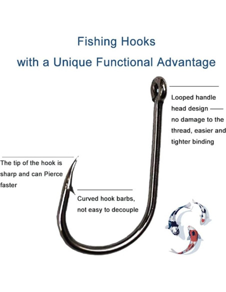 300 Anzuelos de Pesca OstWony de Acero Alto Carbono 10 Tipos