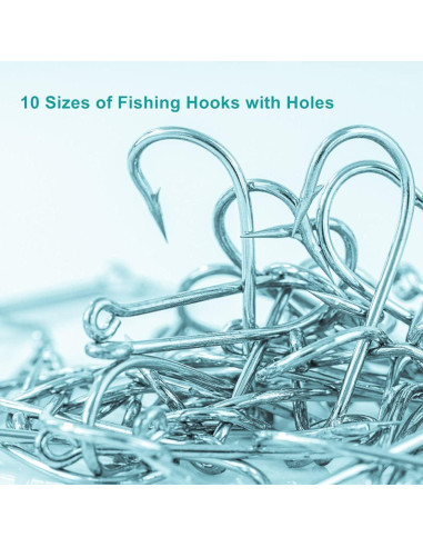 300 Anzuelos de Pesca OstWony de Acero Alto Carbono 10 Tipos