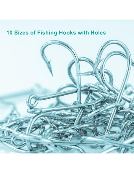 300 Anzuelos de Pesca OstWony de Acero Alto Carbono 10 Tipos