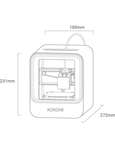 Impresora 3D KOKONI EC1, Compacta, Nivelación Automática