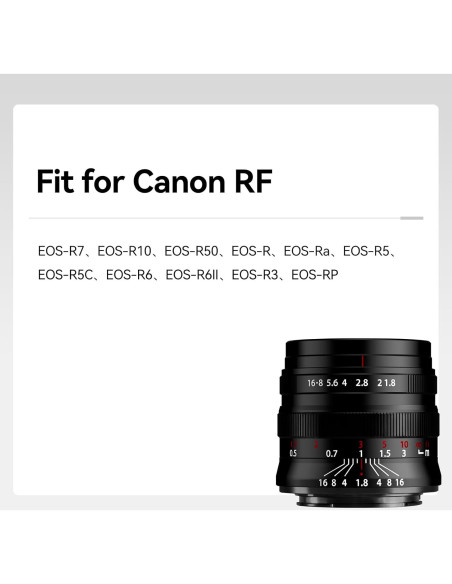 Lente Fijo Brightin Star 55mm F1.8 para Canon RF Lente Fijo Brightin Star 55mm F1.8 para Canon RF