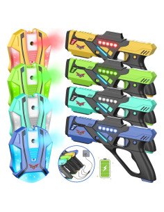 Juego de Laser Tag JakMean 4 Pistolas y Chalecos Recargables