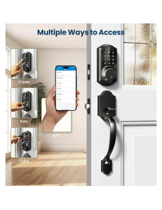 Cerradura Inteligente Veise VE06-H, Control por App, Negro 2