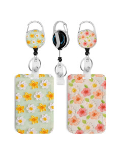 2 Portatarjetas de Identificación Rcmyll con Clip Retráctil