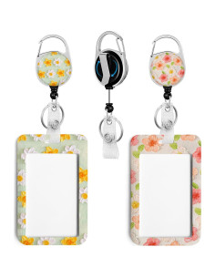 2 Portatarjetas de Identificación Rcmyll con Clip Retráctil 2