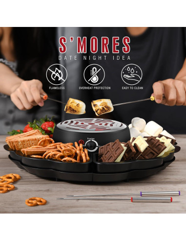 Horno eléctrico 2 en 1 CHOCOSMORE para S'mores y fondue