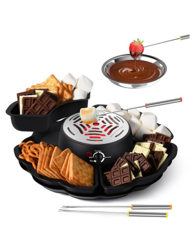 Juego de Fondue y S'mores ICRINA 280W con Control de Temperatura