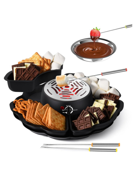 Juego de Fondue y S'mores ICRINA 280W con Control de Temperatura