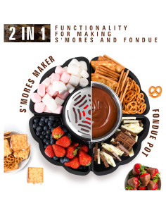 Juego de Fondue y S'mores ICRINA 280W con Control de Temperatura 2