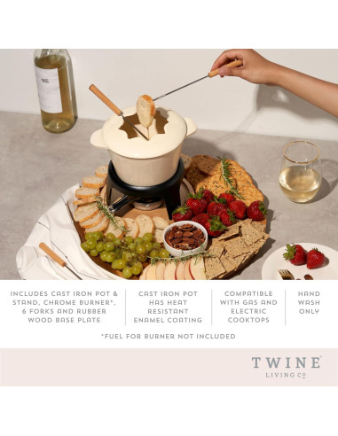 Juego de Fondue de Hierro Fundido Twine 21.5 cm con Soporte