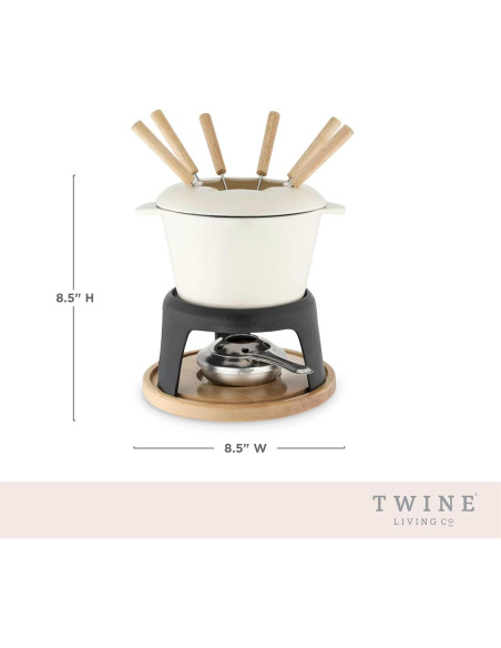 Juego de Fondue de Hierro Fundido Twine 21.5 cm con Soporte