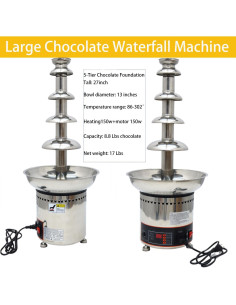 Fuente de Chocolate PreAsion 5 Niveles 4 kg Acero Inoxidable 2