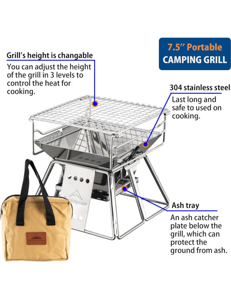 Parrilla de Carbón Camping Moon X-MINI Plegable 1-2 Personas