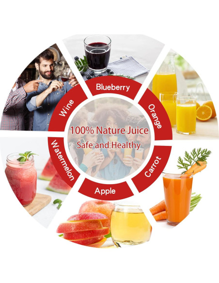 Prensa de Frutas y Vino EJWOX 9L Acero Inoxidable Rojo