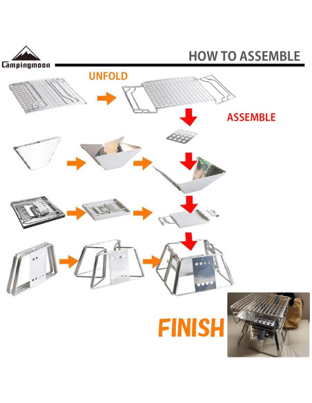 Parrilla de Carbón Camping Moon X-MINI Plegable 1-2 Personas