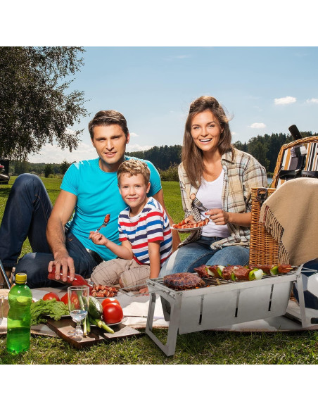 Parrilla de Carbón Plegable Fire Sense Acero Inoxidable 3,40 kg