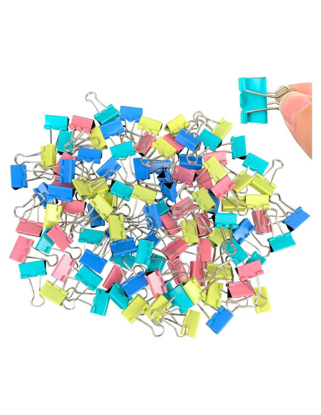 120 Clips de Carpeta de Colores Ykimok 19mm Metal Resistente