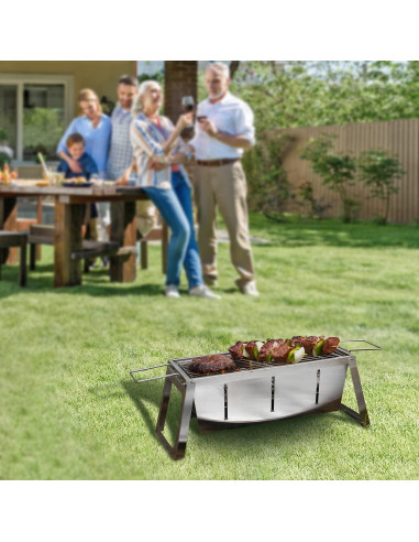 Parrilla de Carbón Plegable Fire Sense Acero Inoxidable 3,40 kg