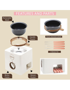 Olla Fondue de Chocolate 0.72 kg con 4 Tenedores 2