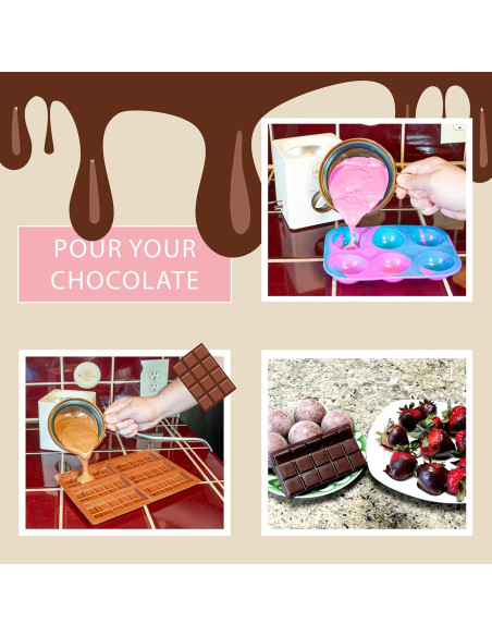 Olla Fondue de Chocolate 0.72 kg con 4 Tenedores