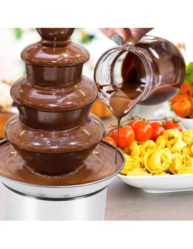 Máquina de Fuente de Chocolate INTBUYING 4 Niveles 3KG Acero Inoxidable