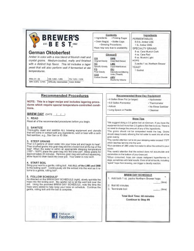 Kit de Cerveza Oktoberfest Brewer's Best 2.99 kg Intermedio