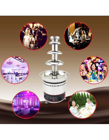 Máquina de Fuente de Chocolate INTBUYING 4 Niveles 3KG Acero Inoxidable