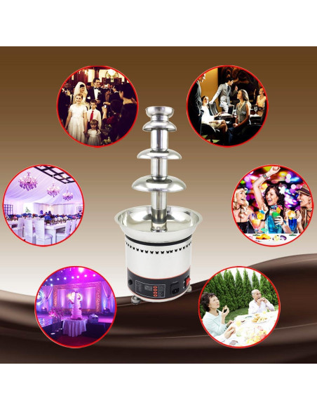 Máquina de Fuente de Chocolate INTBUYING 4 Niveles 3KG Acero Inoxidable