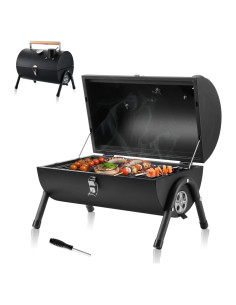 Parrilla de Carbón Portátil HaSteeL Compacta con Termómetro