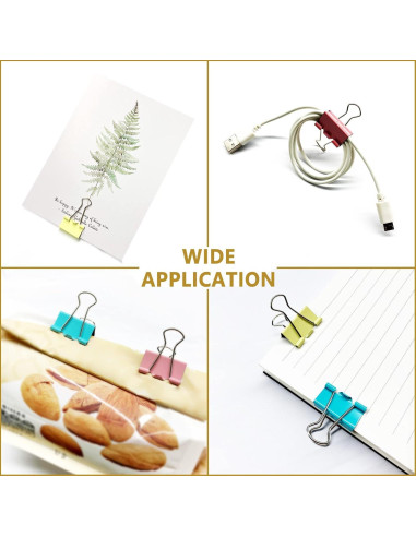 120 Clips de Carpeta de Colores Ykimok 19mm Metal Resistente