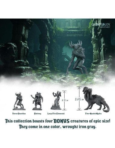 Miniaturas RPG Underdusk 64 Figuras D&D 28 mm Detalladas