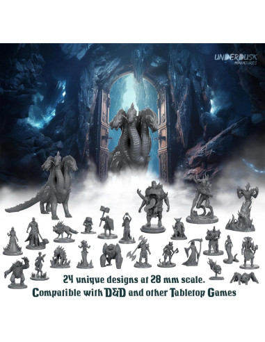 Miniaturas RPG Underdusk 64 Figuras D&D 28 mm Detalladas