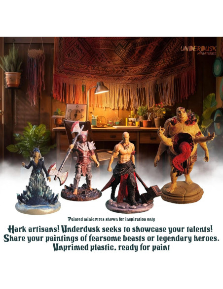 Miniaturas RPG Underdusk 64 Figuras D&D 28 mm Detalladas
