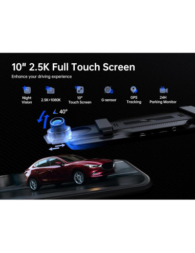 Cámara de Espejo Retrovisor Pelsee P10 2.5K 10" con ADAS