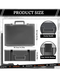 2 Pzs Estuche Almacenamiento Miniaturas Menkxi Negro 72 Ranuras 2