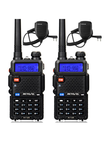 Retevis RT-5R Walkie Talkie Doble Banda 128CH Recargable