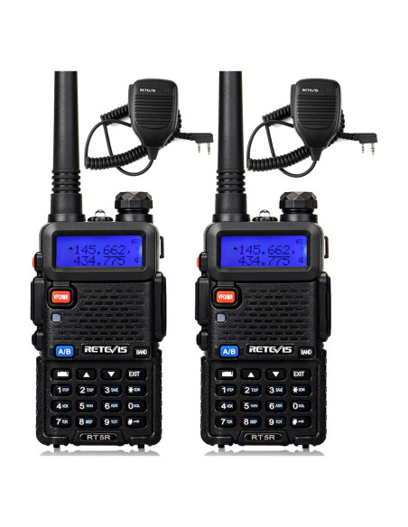 Retevis RT-5R Walkie Talkie Doble Banda 128CH Recargable