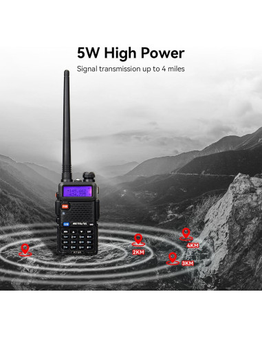 Retevis RT-5R Walkie Talkie Doble Banda 128CH Recargable
