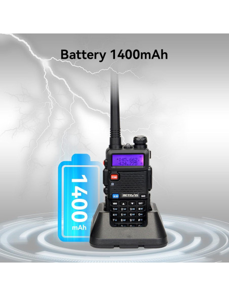 Retevis RT-5R Walkie Talkie Doble Banda 128CH Recargable