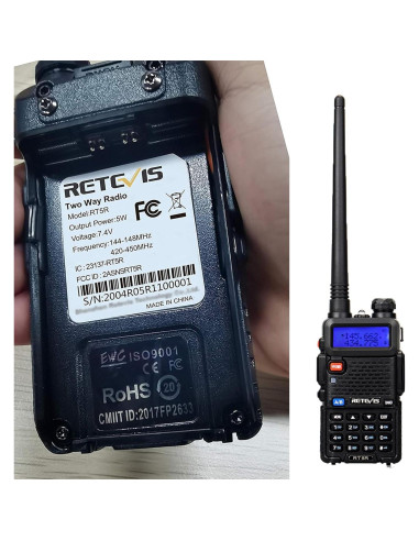Retevis RT-5R Walkie Talkie Doble Banda 128CH Recargable