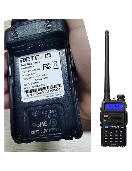Retevis RT-5R Walkie Talkie Doble Banda 128CH Recargable