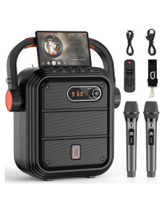 Máquina de Karaoke JYX-66 con 2 Micrófonos Inalámbricos y Bluetooth