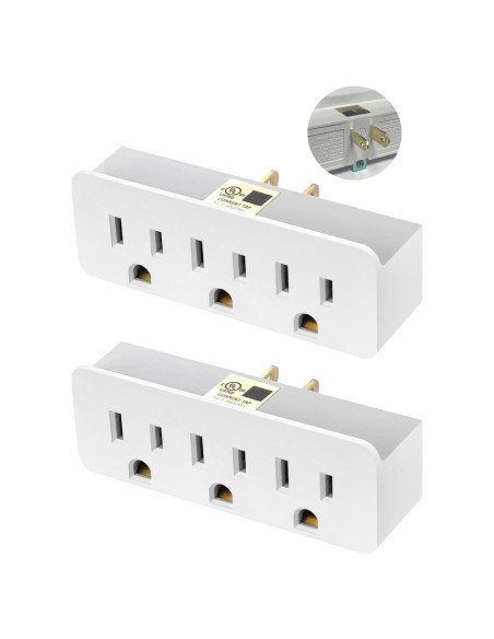 Adaptador a Tierra TENINYU 3 Patas a 2 Patas - Paquete de 2