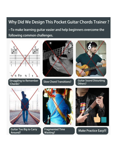 Entrenador de Acordes de Guitarra Moreup Portátil con Pantalla