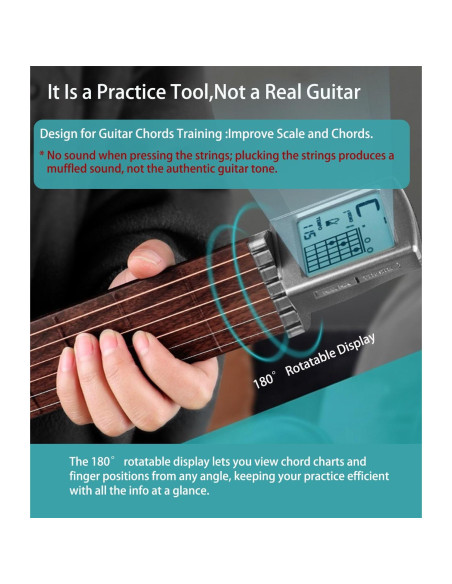 Entrenador de Acordes de Guitarra Moreup Portátil con Pantalla