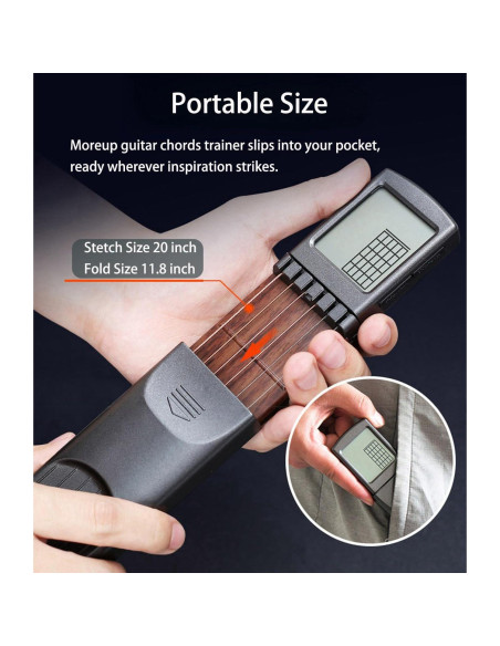 Entrenador de Acordes de Guitarra Moreup Portátil con Pantalla
