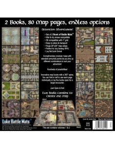 Libros de Mapas de Batalla Loke 2 en 1 para RPG 2